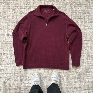 Men's Burgundy quarter zip Zip-Up Sweater